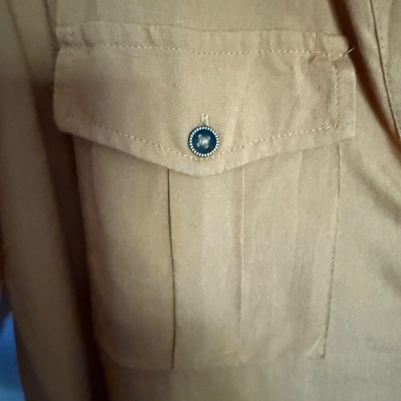 NWT  Sundance Femme Militaire Blouse Honey Military Inspired Size Petite Medium - Picture 5 of 15